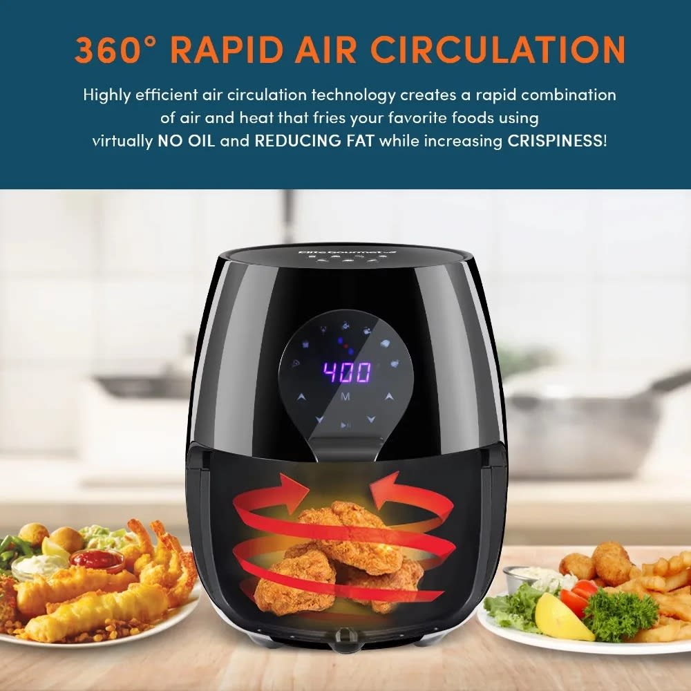 2023 Elite Gourmet 5.3 Qt. Air Fryer (Black)